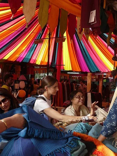 Browsing for colourful textiles