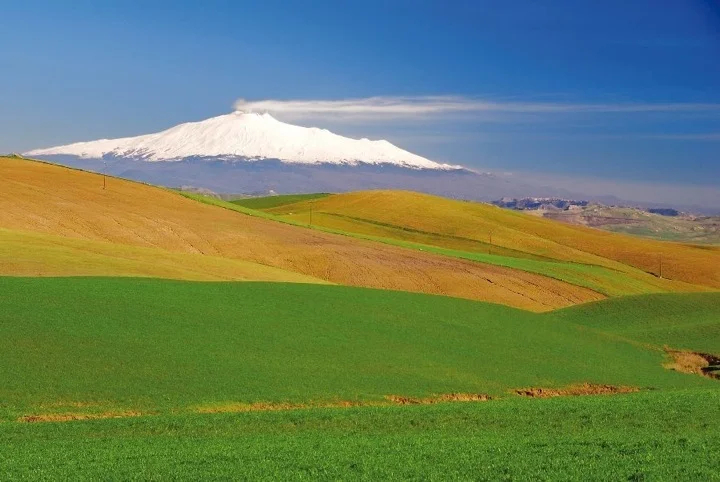 Magestic Mt Etna presides over the landscape