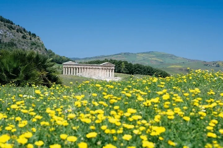 The ruined remains of a great temple