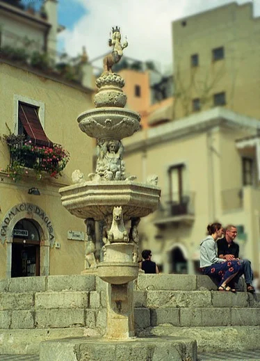 In Piazza del Duomo, the Minotaur Fountain