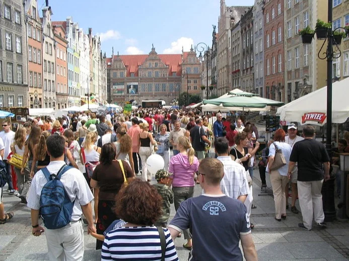 A busy day in Long Market Street, Main Town Gdansk