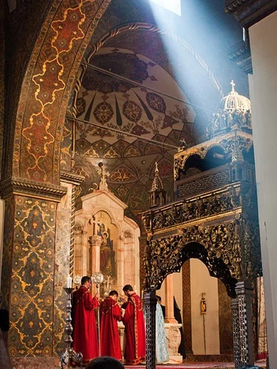 The interior of Echmiadzin Cathedral