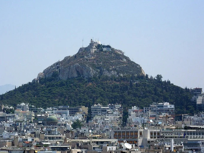 Mt. Lycabettus towers above the city