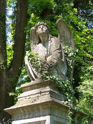 A sculpture in Lychakiv Cemetery