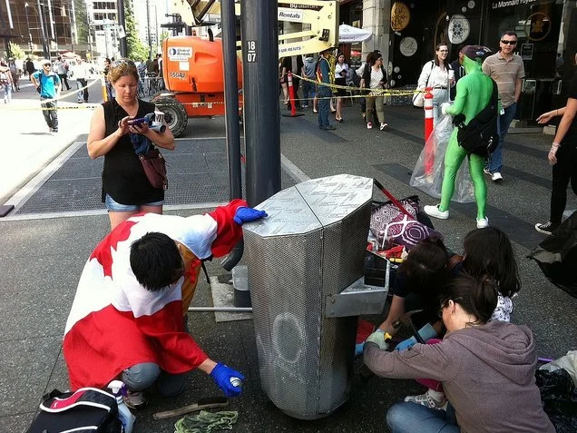 Volunteer clean-up crews hard at work