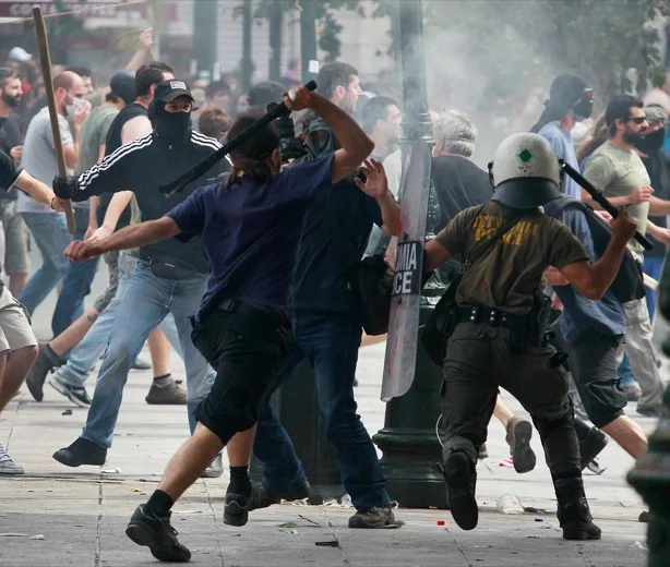 ...and not so peaceful protesters