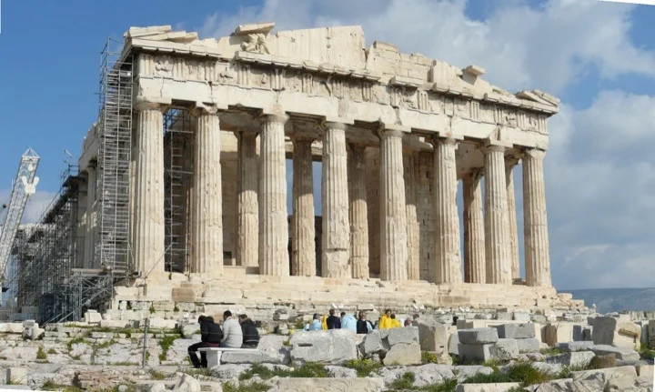 The Parthenon remains remote and untouched by the violence