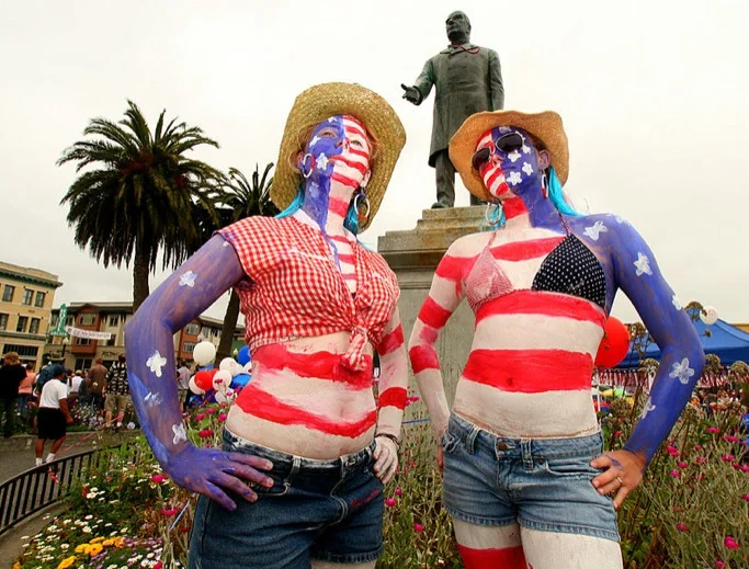 Patriotic Americans celebrate Independence Day in Californa