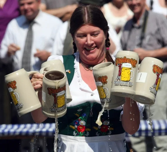 A "beer wench" serving up brews in Cincinatti
