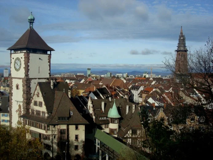 Lovely town of Freiburg-im-Breisgau