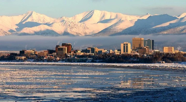 Anchorage skyline from Earthquake Park