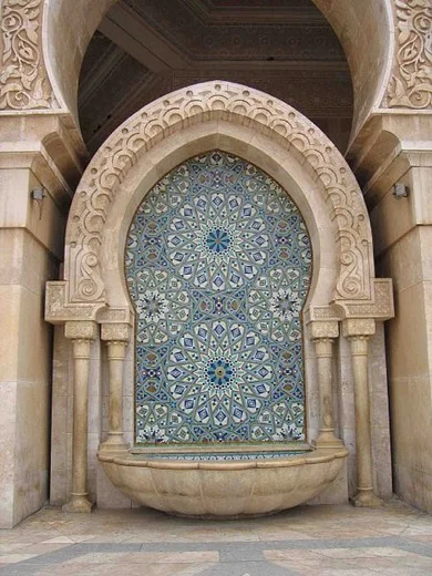 Fountain at Hassan II Mosque