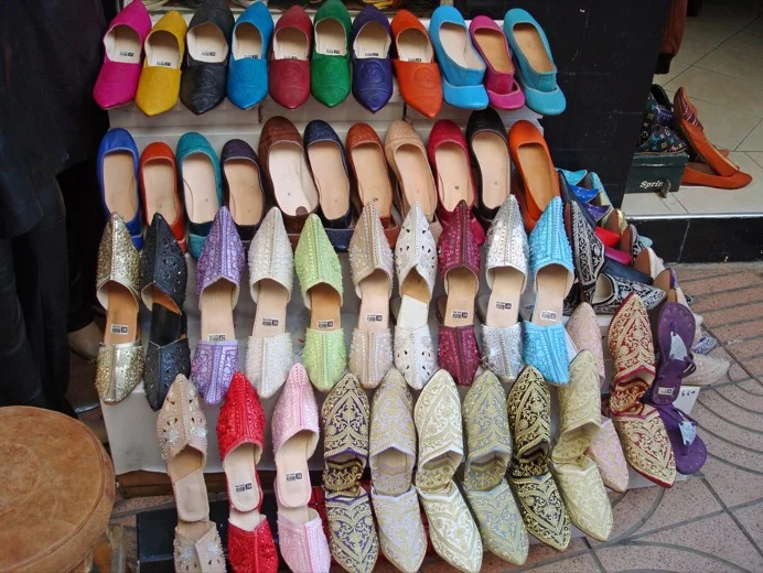 Slippers for sale in the Habbous Medina