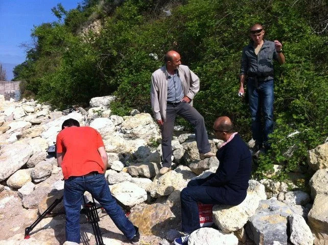 Alex taping with the BBC fast:track crew in Sevastopol