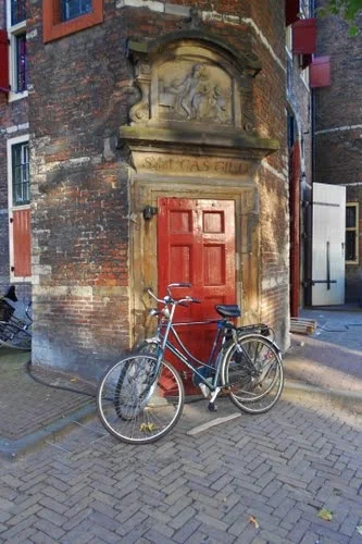 Bicycles parked near de Waag