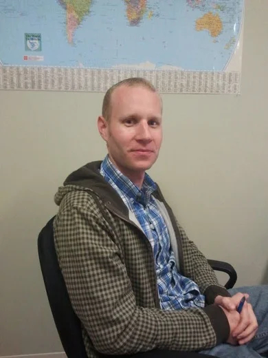 Tomas in the office