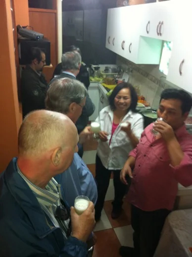 Enjoying Pisco Sours