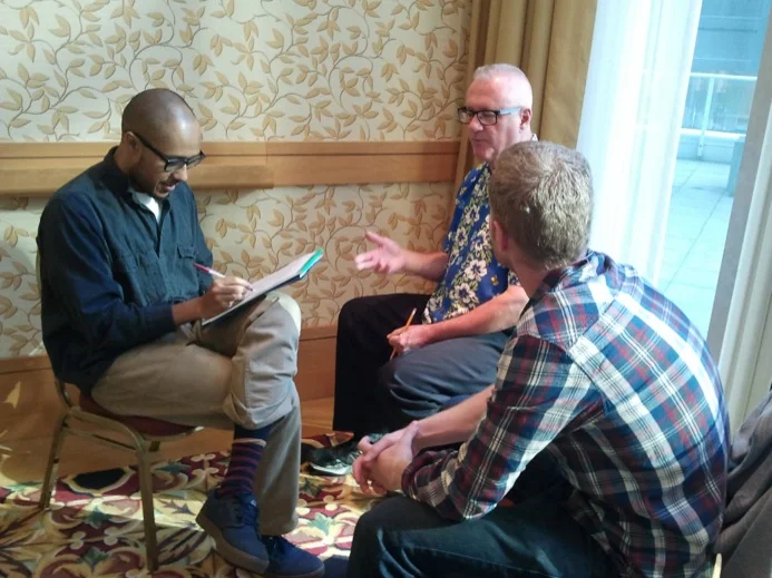 Dan, David and Tomas during a breakout session