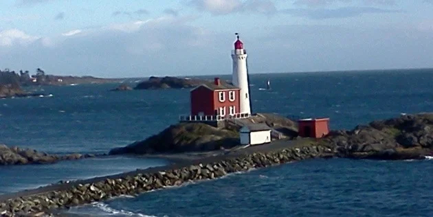 Victoria's first lighthouse was built in the 1860's near the now heritage site of fort Rodd Hill