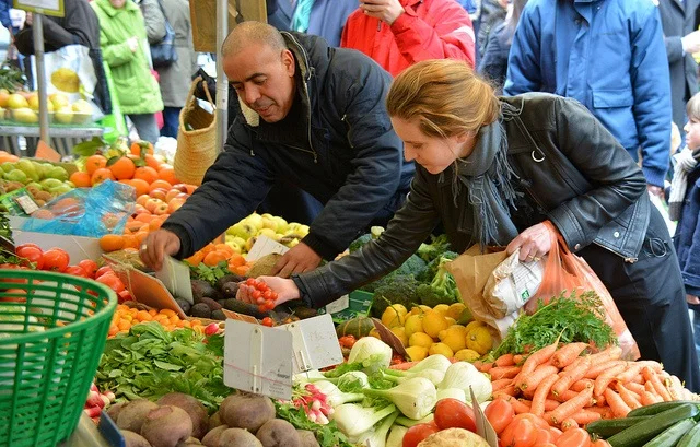 Shoppers at Marche Aligre
