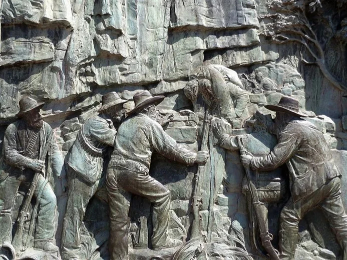 Detail on Kruger statue in Church Square, Pretoria