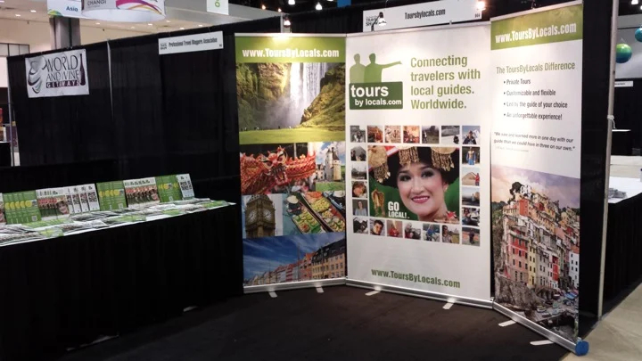 Ready to go: our booth at the LA Times Travel Show