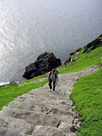 Walking on Skellig Michael