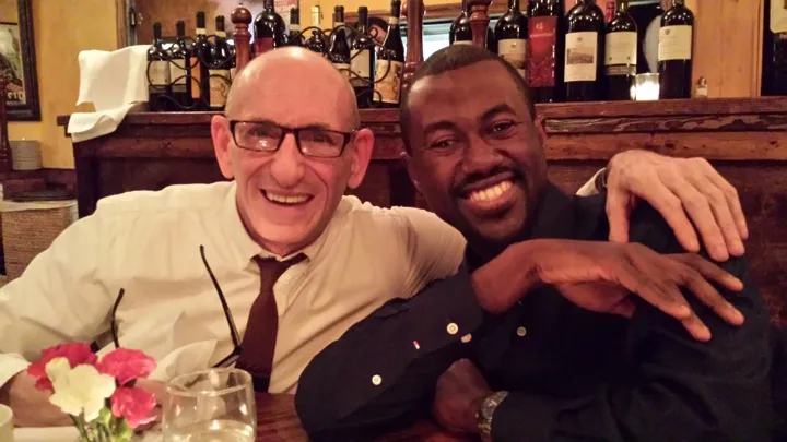 Charming dinner companions at d'Andrea restaurant: Ammiel and Ibrahima