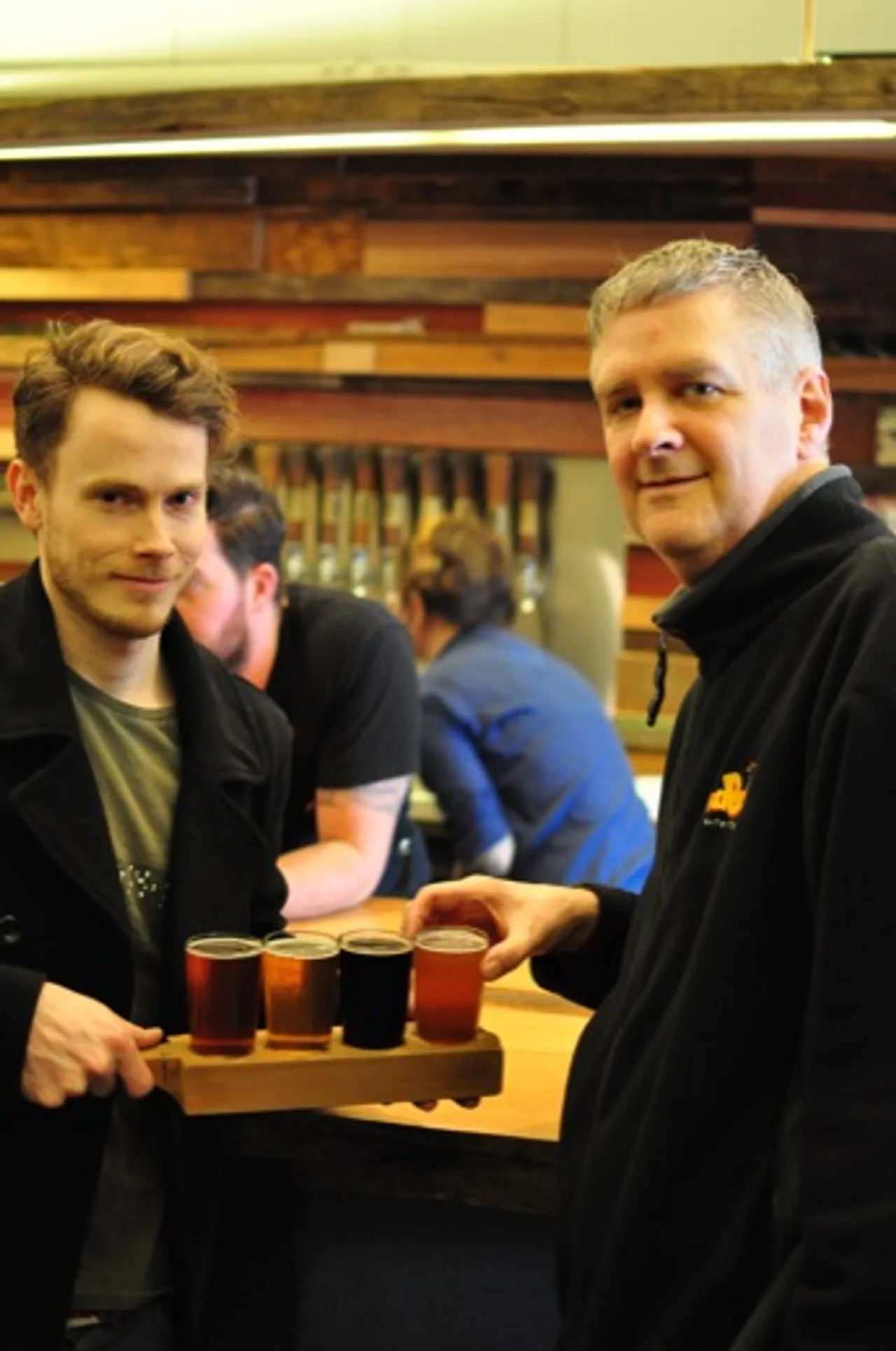 Matt and Mike enjoying a flight of beer