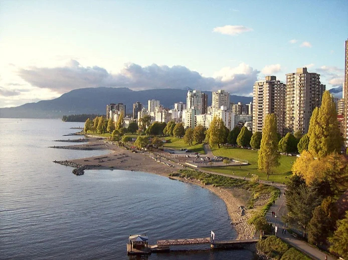 Soft sunshine over English Bay