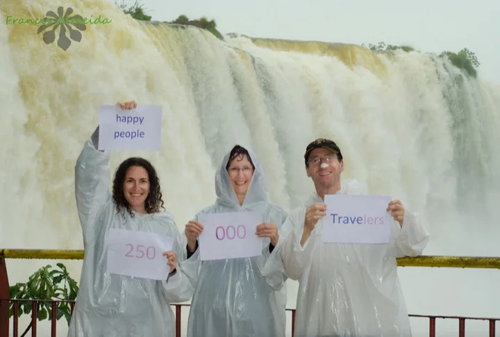 Our happy quarter millionth travellers! (Photo by their guide Francis)