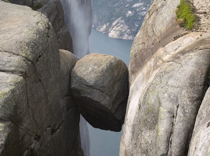 Kjerag boulder. Would you stand on it?