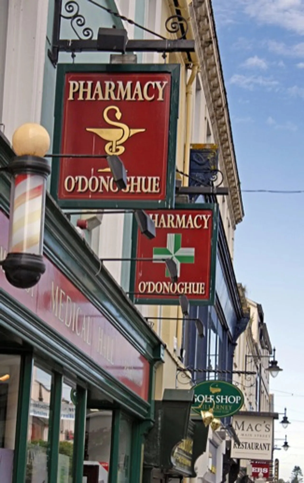 Shops along Killarney High St, Ireland