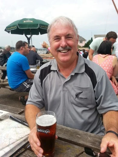 Guide Mike in Bristol - note the New Zealand jersey!