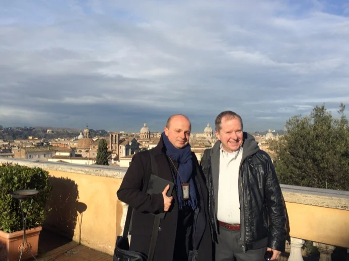 ToursByLocals president Paul Melhus (right) and guide Dino in Rome