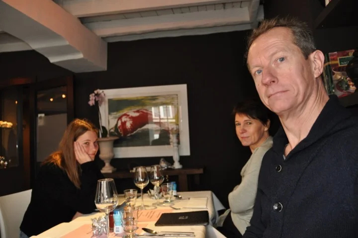 Belgian guide Dirk out for dinner with his family in Brussels