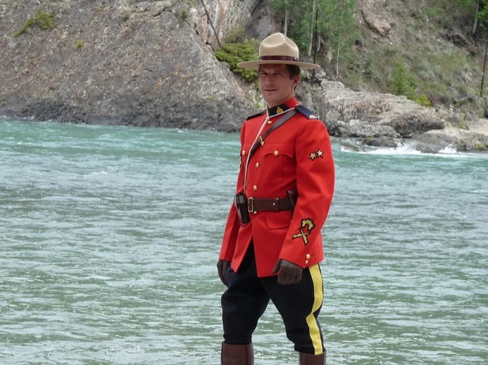 A Mountie (Royal Canadian Mounted Police) in Lake Louise, Banff