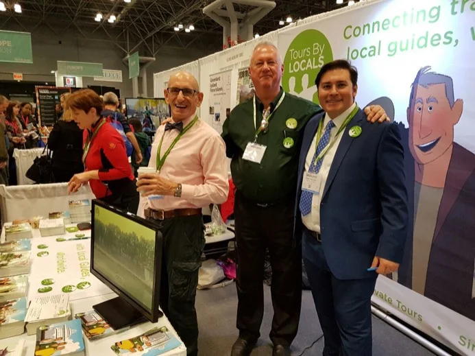 David Young with our guides from Reykjavik, New York and Rome at the New York Times Travel Show in 2017