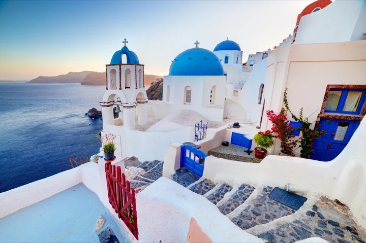 Village of Oia, Santorini at sunset
