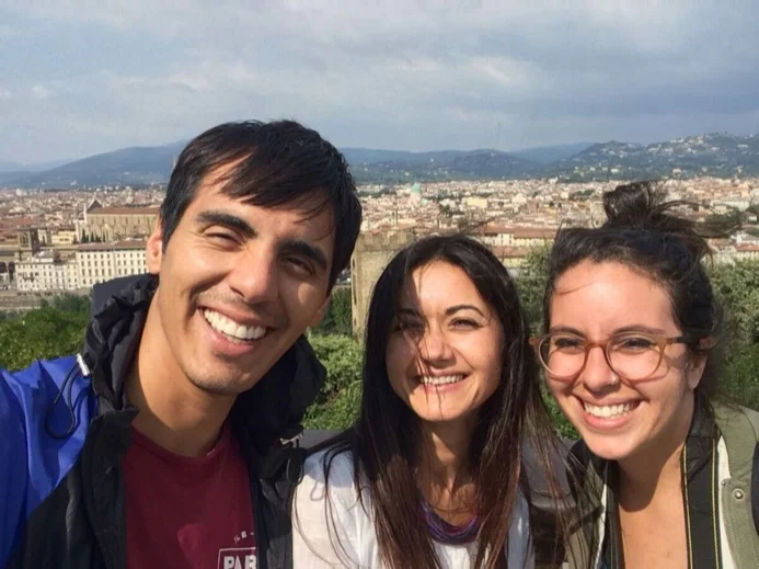 New friends in Florence, with guide Eliza (middle)