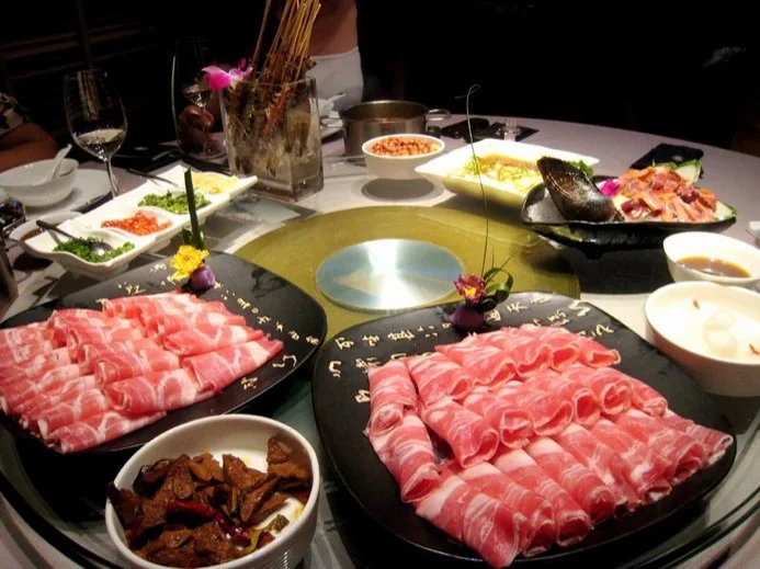 Preparations for a Mongolian hot pot