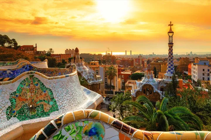 Beautiful Barcelona at Sunset