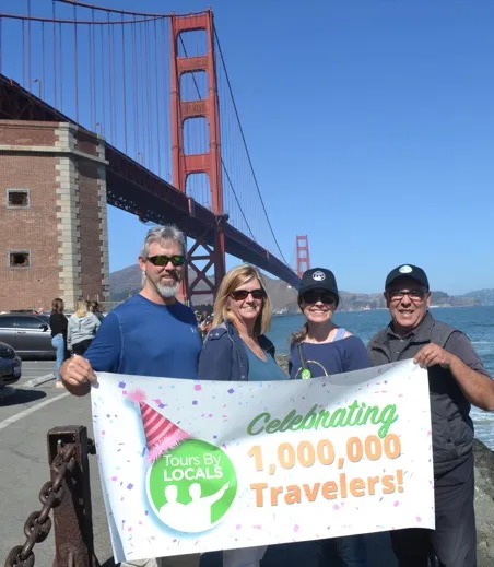 Travelers Matt and Cathie Odom, with Sara Cooke and Caesar Cypriano
