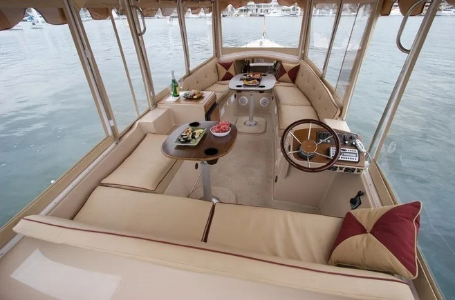 Tim's luxurious boat interior in Stockholm
