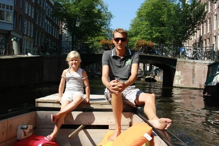 Summer's day boating in Amsterdam