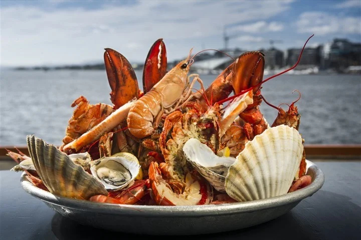Platter of Seafood: harbourfront dining in Oslo