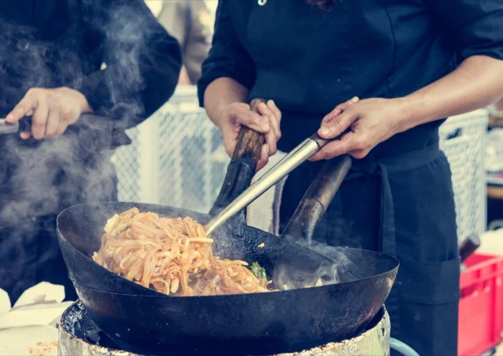 Thai street food, prepared fresh