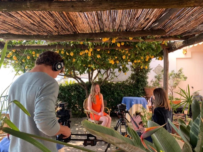 Sara being interviewed in Ravello