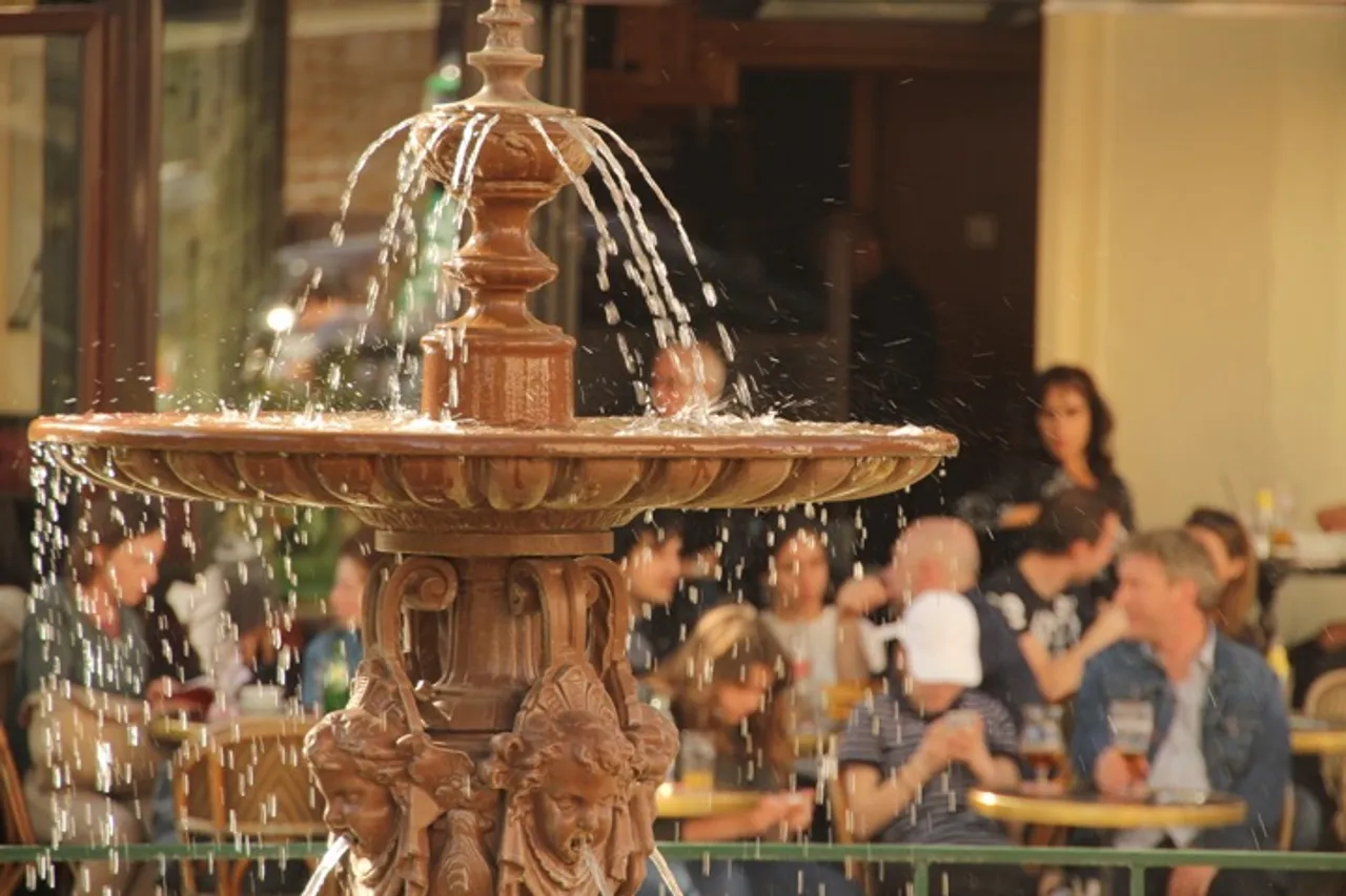 A fountain in Paris' Marais neighbourhood