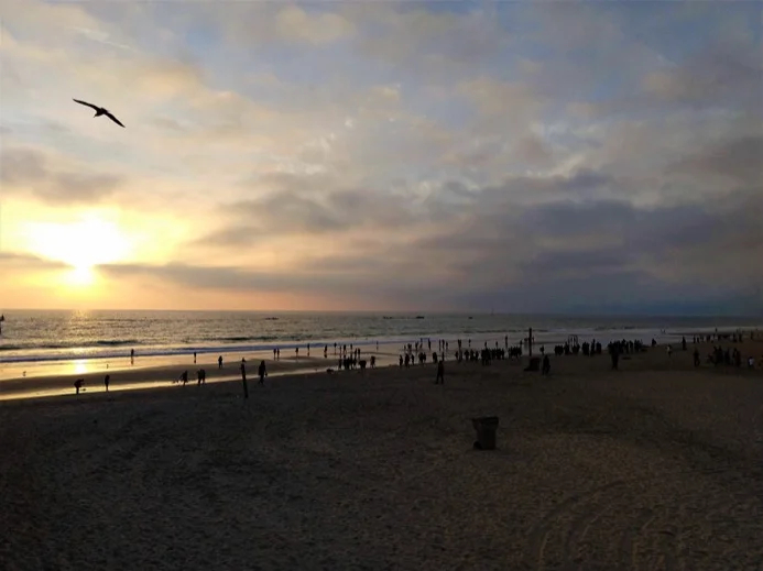 Winter sunset on the beach